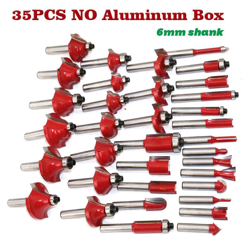 35 шт. 6 мм 8 мм набор фрез из карбида вольфрама с хвостовиком, деревообрабатывающий резак, нож для обрезки, формовочное фрезерование