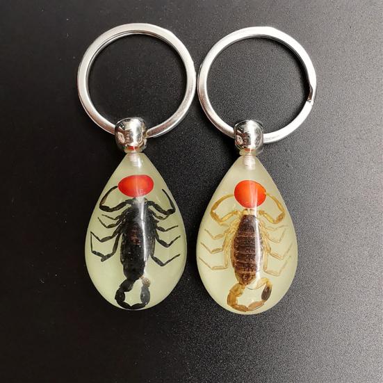Брелок Подвеска Декоративная Изысканная Светящаяся в Темноте Крабы Муравьи Паук Скорпион Кольцо для Ключей Подвеска для Мужчин