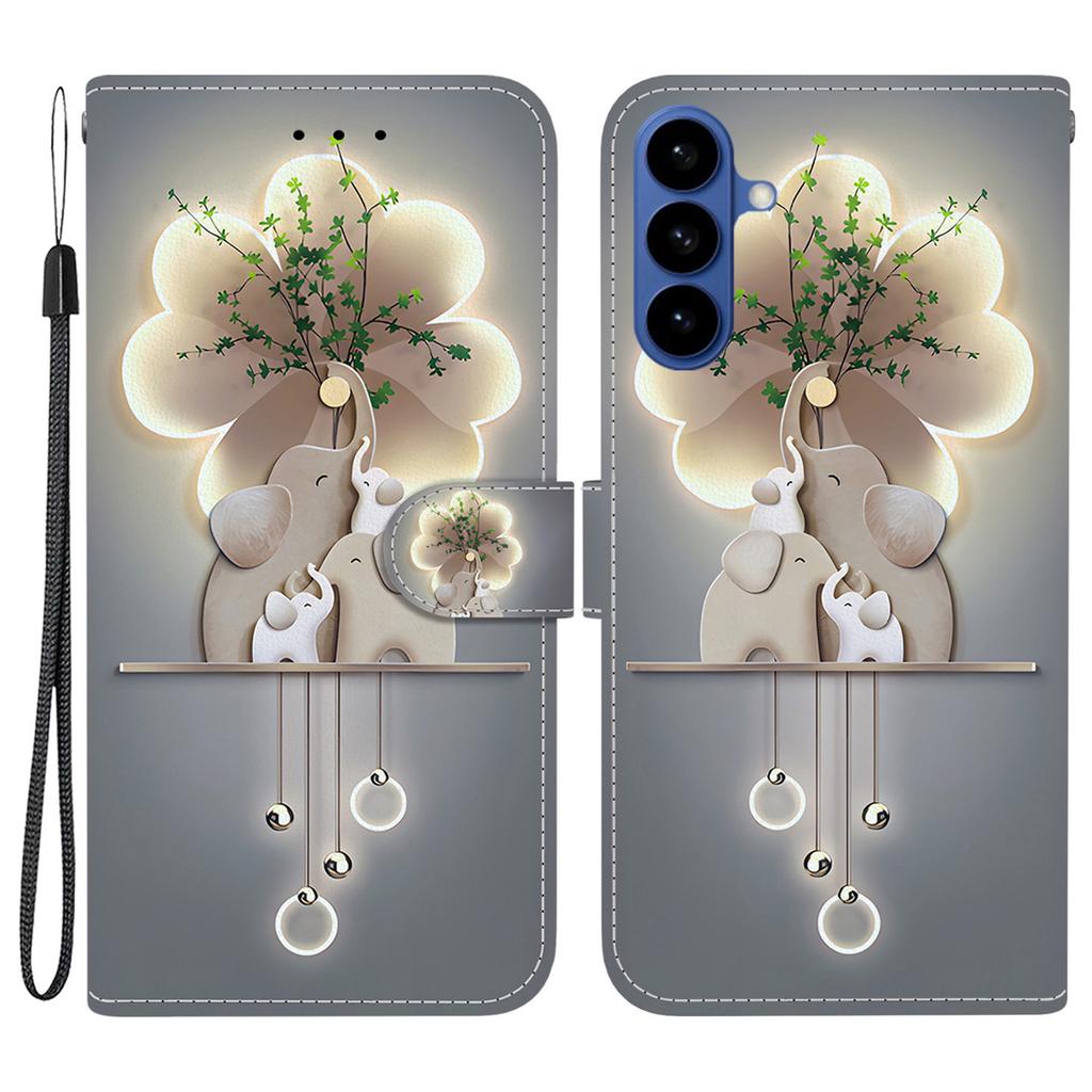 For Samsung Galaxy S26+ Case Pattern Printing Leather Flip Wallet Phone Cover with Lanyard