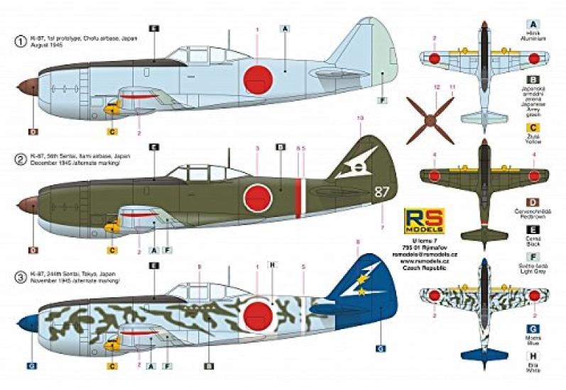 RS Model японская армия Nakajima прототип высотного истребителя пластиковая модель 92211 1/72 Ki-87