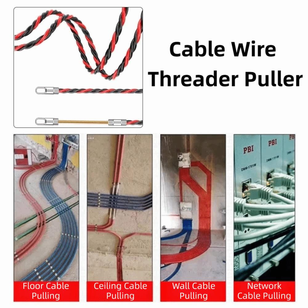 20 M Cable Wire Threader Puller Efficient Wire Threading Large Hole Lead Device Metal Pipes
