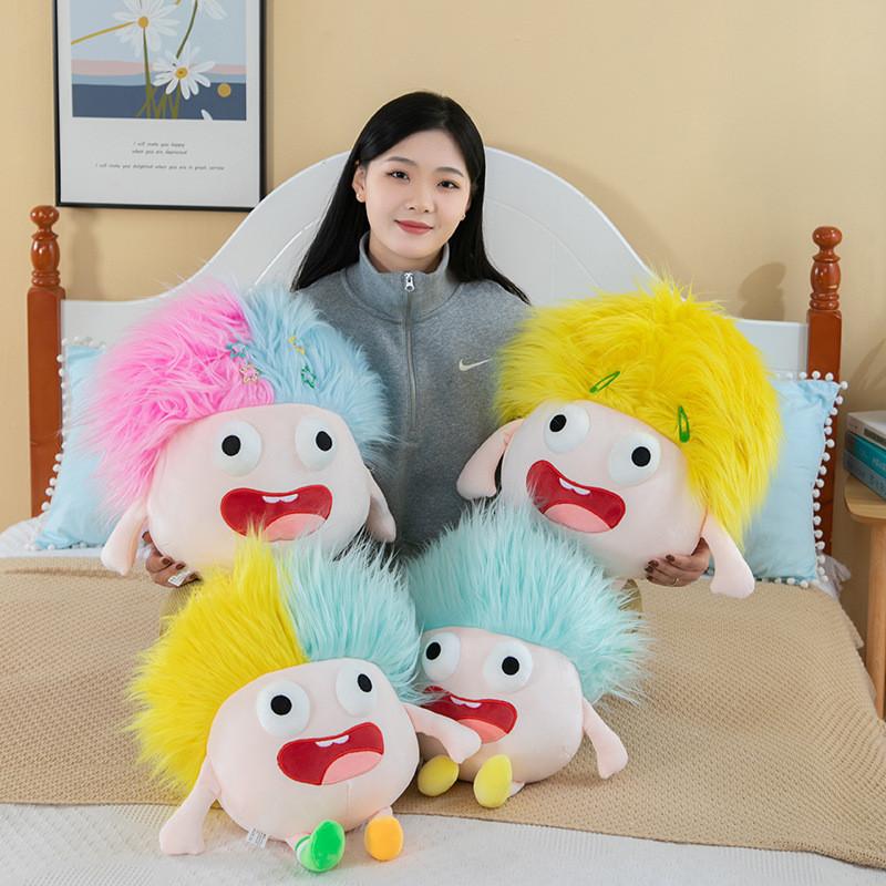 Уникальная кукла-плюшка с выпученными глазами, очаровательная, уродливо-милая, с сумасшедшими волосами, мягкая игрушка