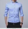 New Men's Long Sleeve Button-Down Shirt: Business Solid Color Korean Slim Fit Professional Casual Wear