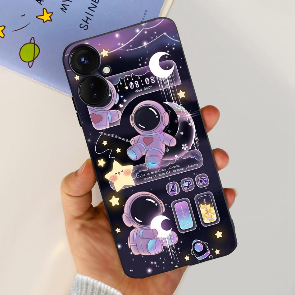 Для Tecno Spark 9 Pro KH7 KH7n Милый Мультяшный Чехол Для Телефона Для Tecno Spark 9Pro Черный Силиконовый Мягкий ТПУ Чехлы