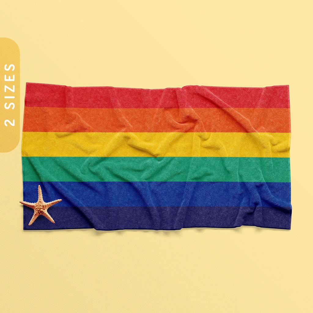Rainbow Pride Flag Beach Towel, Colorful Soft Pool Towel for Beach, Vacation, Festival & Outdoor Use