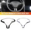 Для Tesla Model X и Model S 2016 2017 2018    ABS Углеродное волокно Внутренняя отделка Рамка Декор Руля Автомобиля