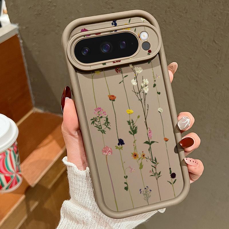 Чистый цветной цветочный узор мягкий матовый чехол TPU для Google Pixel 9 Pro XL 8 Pro 8A простой противоударный защитный чехол для телефона
