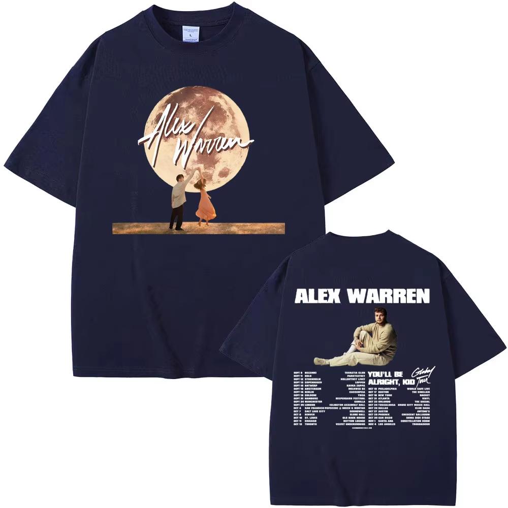 Alex Warren Global Tour T Shirts Youll Be Alright Kid World Tour Tshirts Unisexs Women Hip Hop Harajuku Streetwear Tshirt