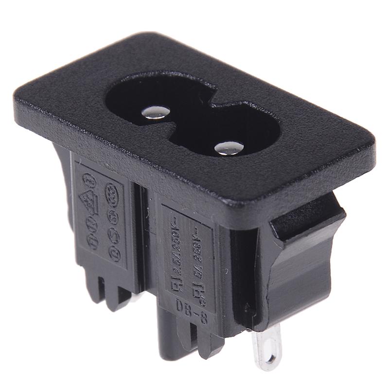 5Pcs Ac250V 2.5A Iec320 C8 Male 2 Pins Power Inlet Socket Connector