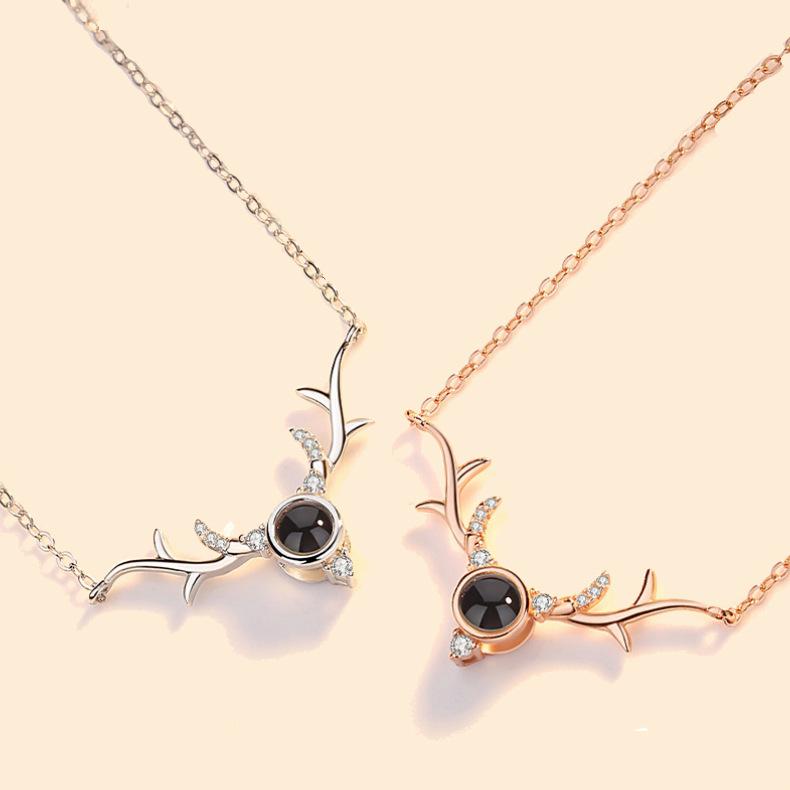 Yilu You Project Ожерелье для женщин Японский и корейский Простые студенты Mori Tie Маленький кулон в виде рогов лося Цепочка на ключицу Цепочка на шею