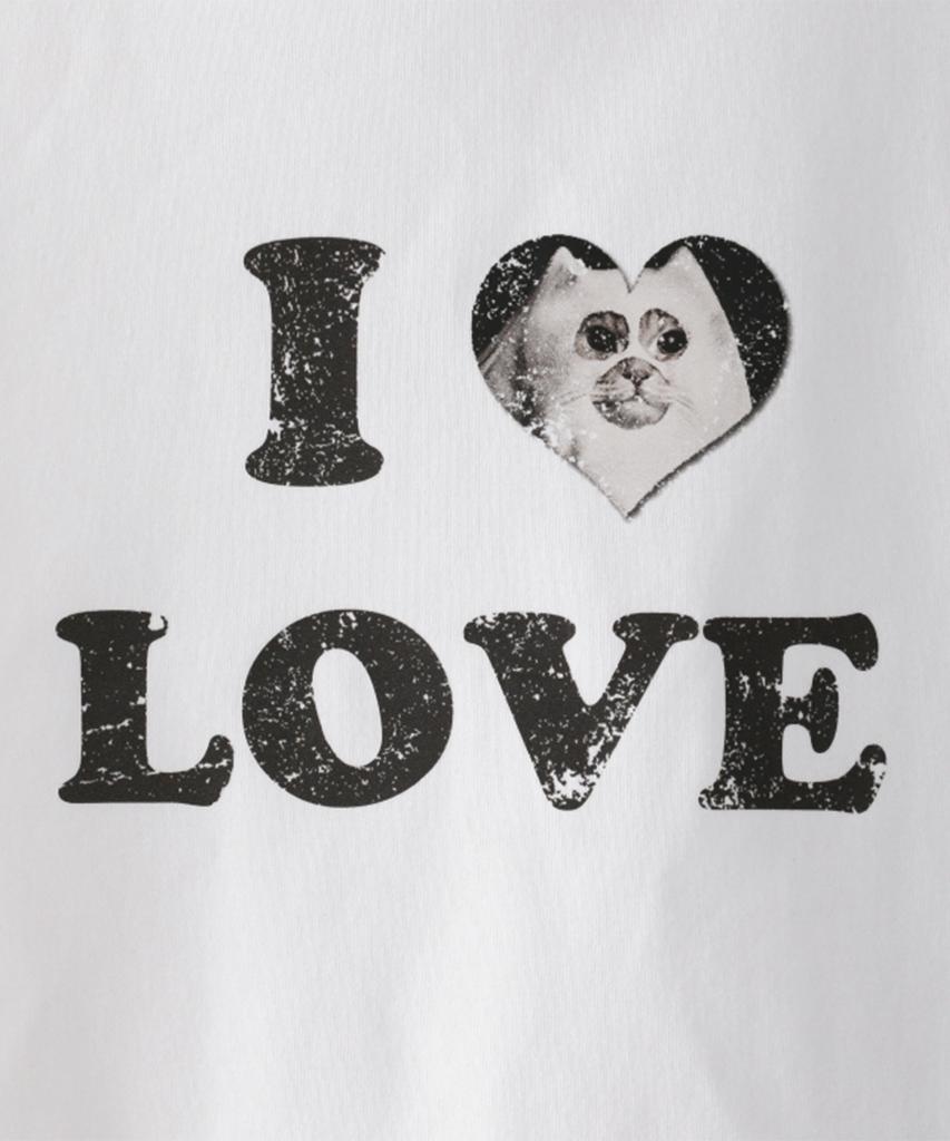Beullusseonpeullawo Укороченный топ с надписью I Love Cat [Белый]