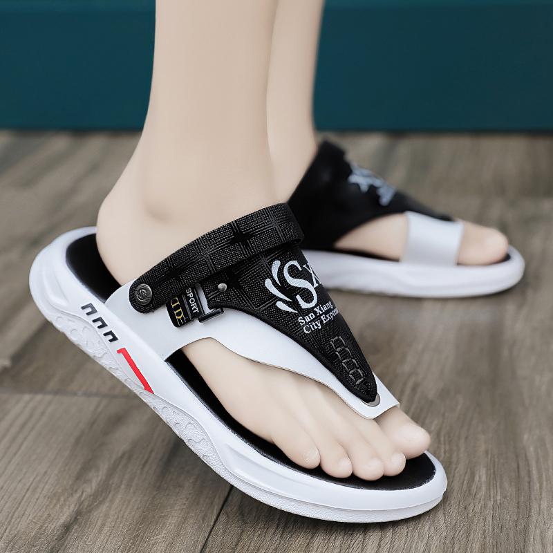 Модные мужские шлепанцы, повседневные летние сандалии, тапочки, кожаные туфли на платформе для отдыха на пляже, мужские туфли, нескользящие, для дома, роскошные спортивные туфли на плоской подошве