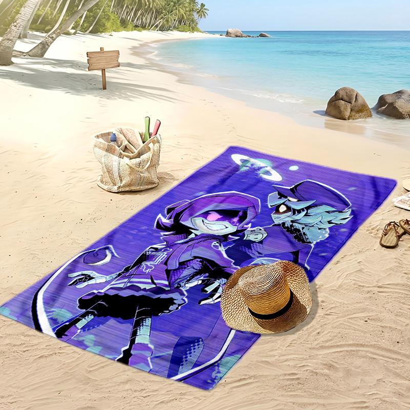 Murder Drones Printed Quick Dry Beach Towel Super Absorbent Soft Lightweight Bath Towel for Pool Summer Travel