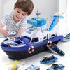 Kids Large Simulation Track Inertia Boat Diecasts Toy Vehicles Music Story Light Ship Model Toy Car Plane Parking Boys Game