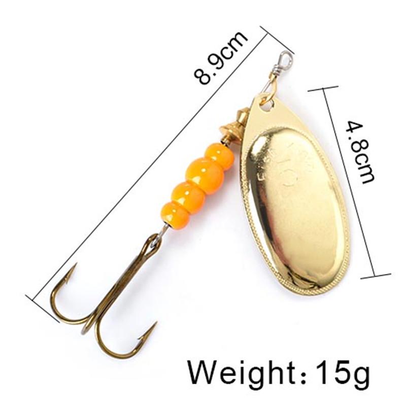 FISH KING Spinner Bait 3,9 г, 4,6 г, 7,4 г, 10,8 г, 15 г, приманки для ложки, металлические приманки для щуки с тройными крючками, искусственная приманка для окуня, рыболовная приманка