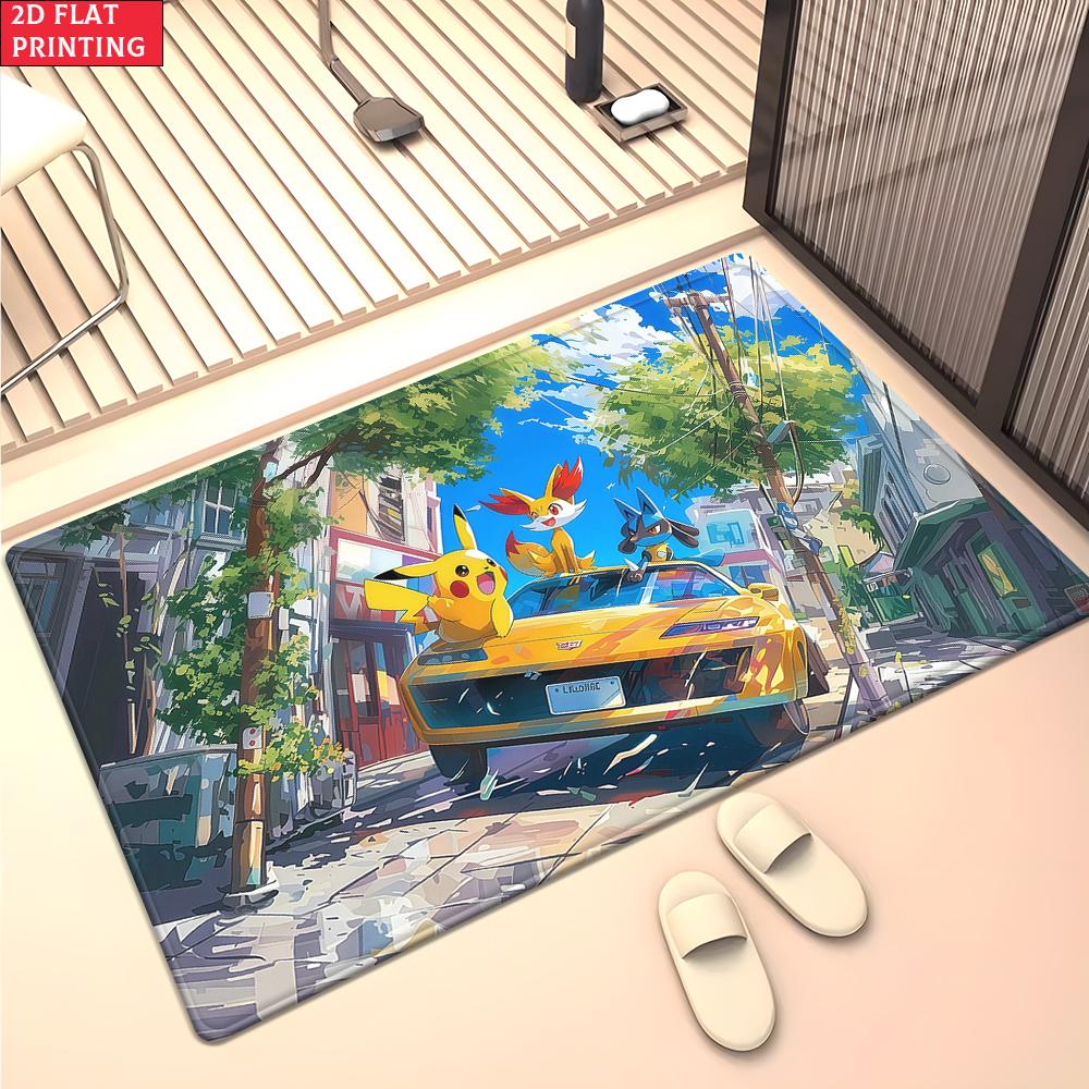 Cute Yellow Cartoon Character Area Rug Anti Slip Washable Floor Mat For Kids Bedroom Living Room Game Bedroom Home Decor Carpet