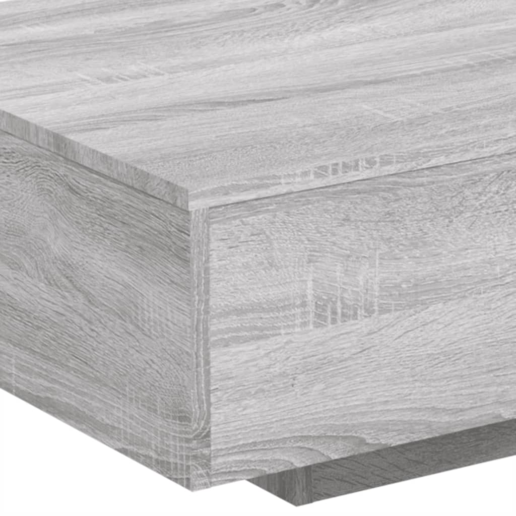  Stolik kawowy z LED, szary dąb sonoma, 85x55x31 cm