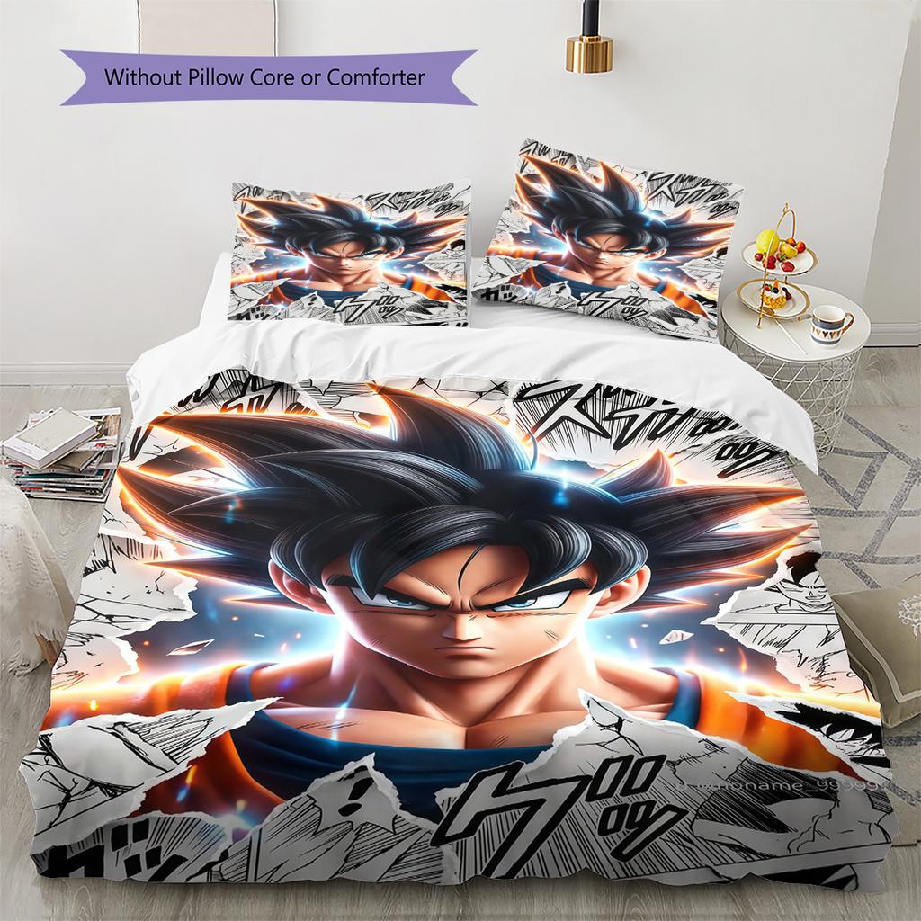 Dragon Ball Gift Bedding Set Soft Lightweight Duvet Cover for Home Bedroom Decor