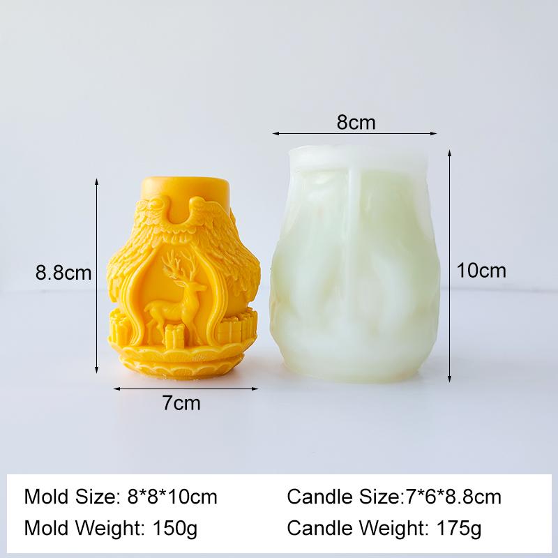 Christmas Series Santa Claus Reindeer Relief Silicone Mold Handmade Scented Candle Plaster Resin Mould Xmas Candle Making Molds