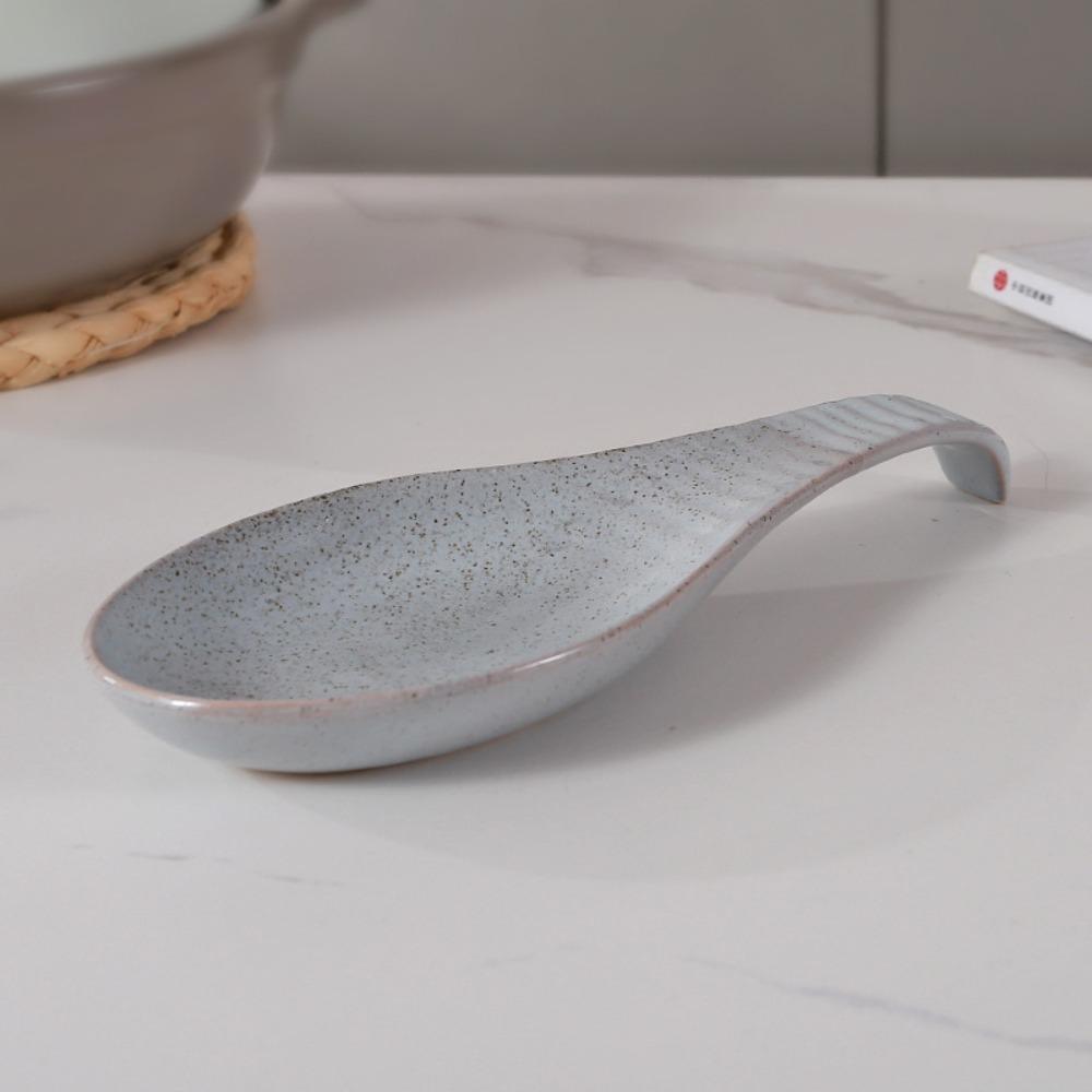 European Style Ceramic Spatula Rest Anti-skid Texture Ladle Holder Utensils Holder Easy To Clean