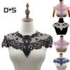 Lace Embroidered Fake Collar Hollow See-through Lace Flower Pattern False Collar Lace Embellished Clothing Accessory