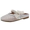 Flat-bottomed Bag Head Half Slippers Women's Summer Outer Wear 2025 New One-pedal Mesh Single Shoes Cool Slippers