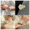Elegant White Bridesmaid Corsage Bracelet - High-End Wedding Hand Flower