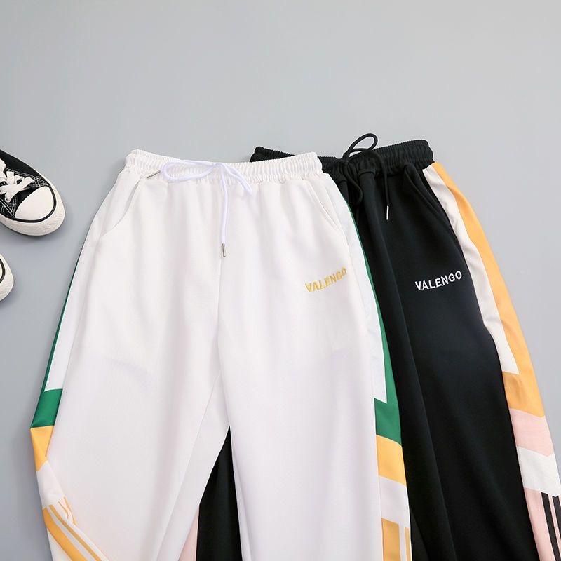 Женские спортивные штаны с принтом, хлопковые длинные брюки, брюки для бега, спортивные однотонные спортивные штаны для фитнеса и фитнеса