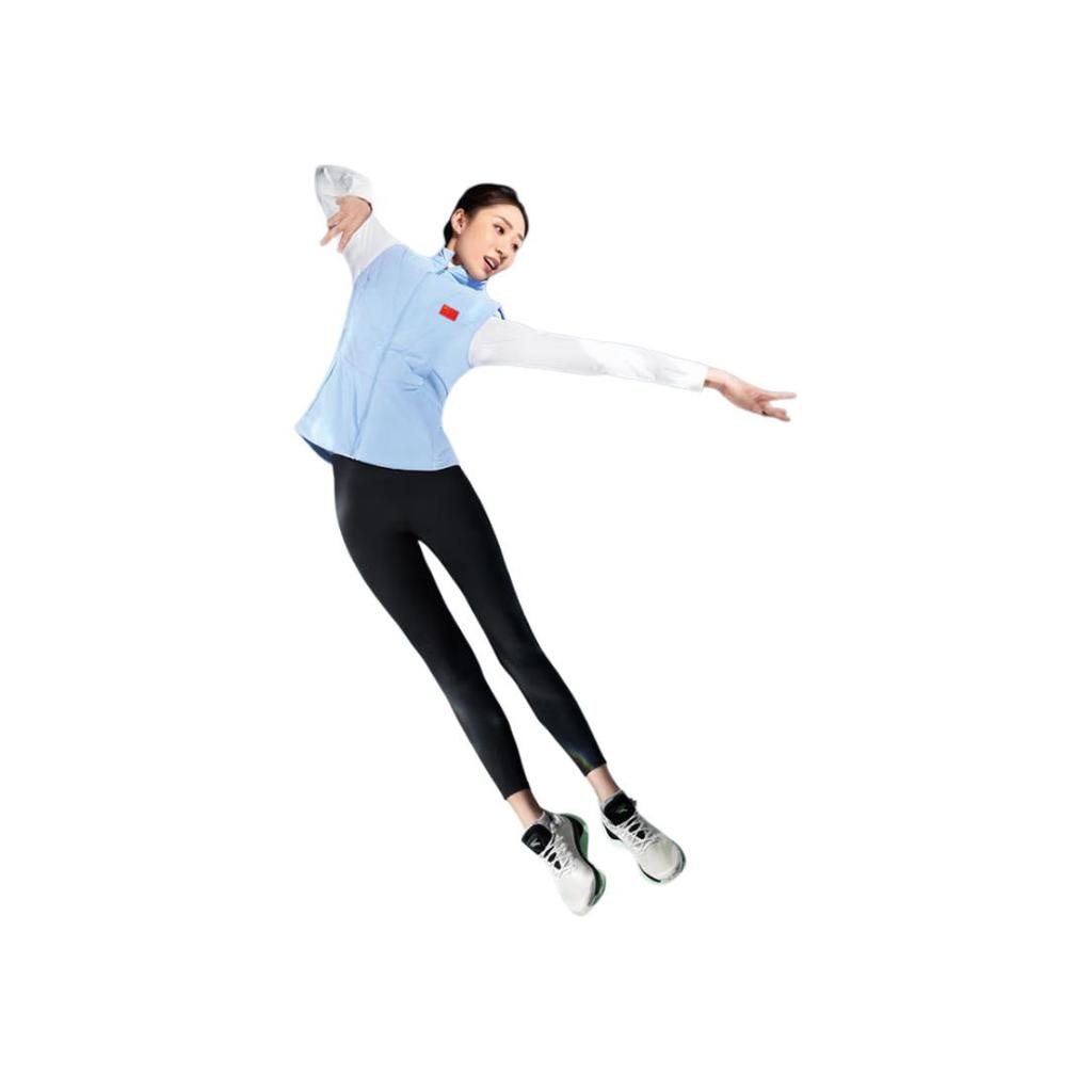 Anta Champion All-Weather Series Solid Color Zipper Stand Collar Down Vest Women Vests Asian-Games-Blue 162340915-2