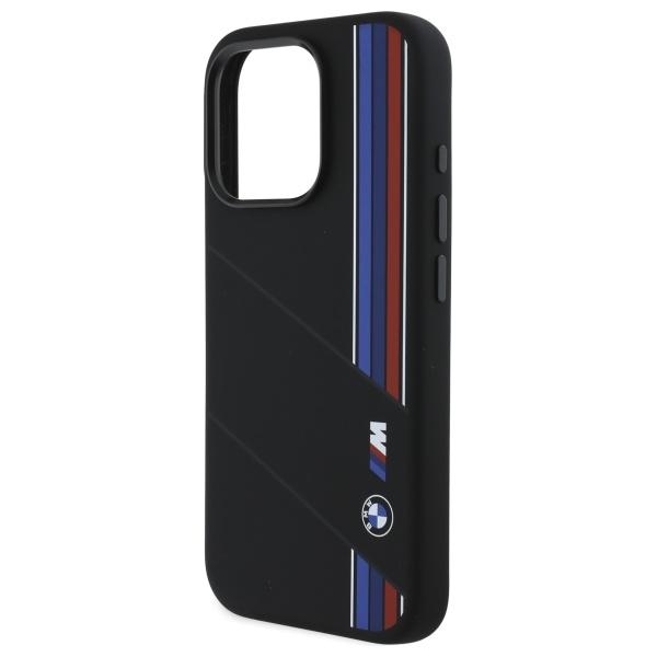 BMW Bmhmp16L23Scuk Iphone 16 Pro 6.3    Black/Czarny Hardcase Silicone Cut Tricolor Lines Magsafe