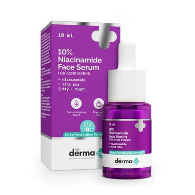 Сыворотка The Derma Co с 10% ниацинамида и 2% цинка | Осветляет следы от акне, контролирует жирность и уменьшает темные пятна | 20 мл