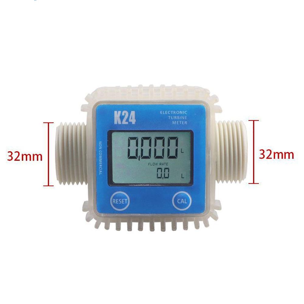 K24 Digital Diesel Oil Fuel Meter Gauge Turbine Meter Chemicals Water Sea Liquid turbo LCD Flow Meter Measuring Tool