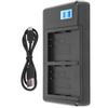 Charger with LCD Display Screen Double Slot Charging Suitable for LI‑50B Camera Battery
