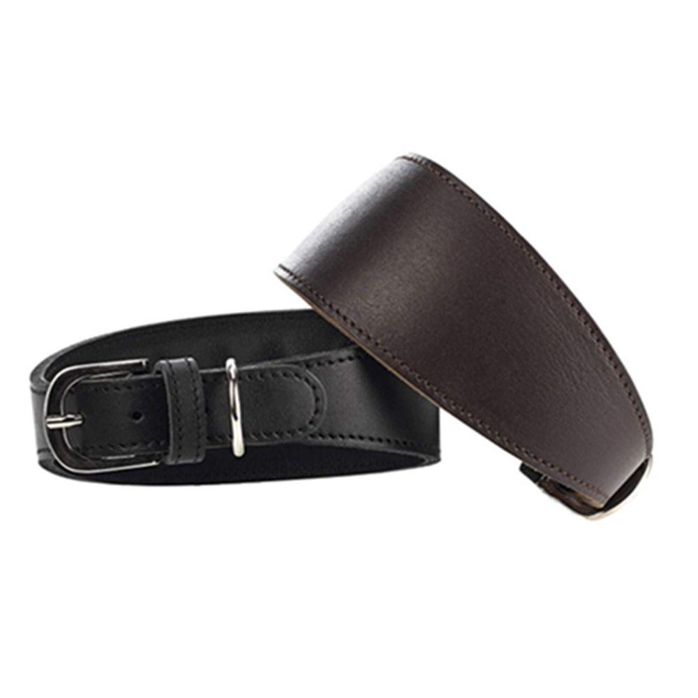 Adjustable Wide Dog Collar Soft Cowhide Leather Large Breeds Collars Comfortable No Pull Pet Collars Strap Italian Greyhounds