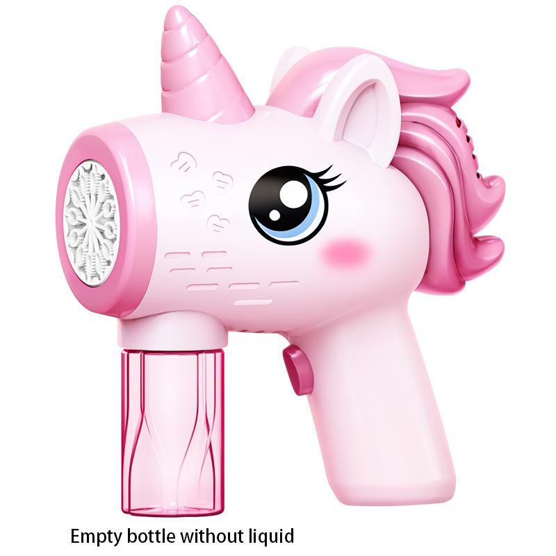Unicorn Electric Bubble Gun Kids Toy Bubbles Machine Automatic Soap Blower with Light Outdoor Party Games Children Gift Toy