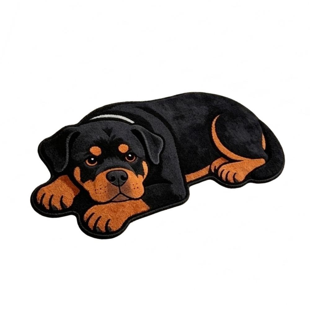 Non-Slip Dog-Shaped Rug Soft Bedroom Bedside Mat Fun Cartoon Animal Carpet Home Decoration