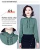 Trendy Women's Slim Long Sleeve Stand Collar Chiffon Shirt - Versatile Casual Wear for Spring & Autumn 2024