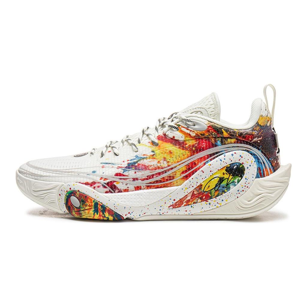 Li Ning DLO1 Амортизирующие Скользкие Устойчивые к Истиранию Упругие Низкие Баскетбольные Кроссовки Мужские Шампанское Белый ABPV009-19