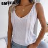 Women's Fashion Casual Solid Color Autumn Winter Sleeveless U-Neck Knitted Vests Twist Cutout Top Holiday Knit