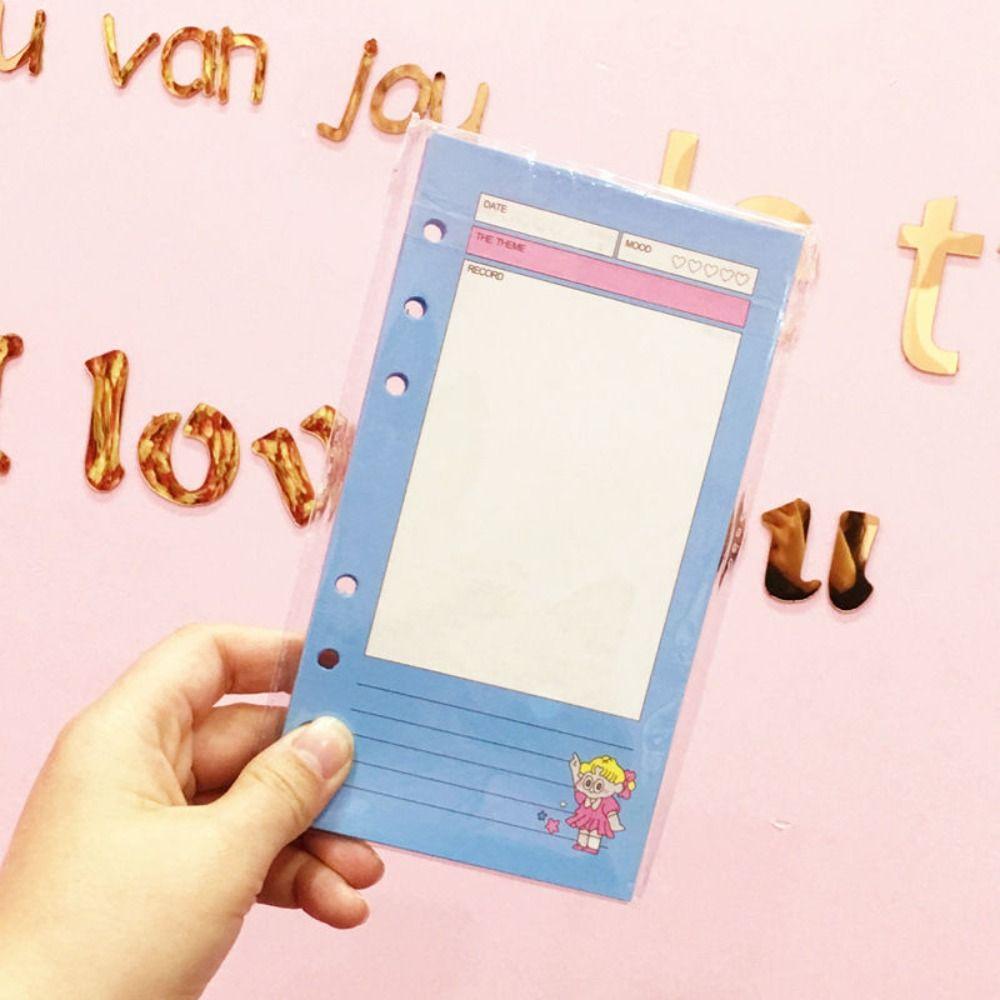 80 Sheets Notebook Paper 6 Holes Binder Inside Page Kawaii Loose Leaf Paper Refill Students