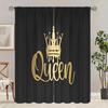 Black Crown Printed Curtains Suitable Bedroom Living Room Study Private Made Of Polyester Sitting Decor