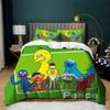 Exquisite Cartoon Bedding Set S-Sesame S-Streets Duvet Cover Pillowcase Boy girl Kids Bedroom Gift Single Double Large Size