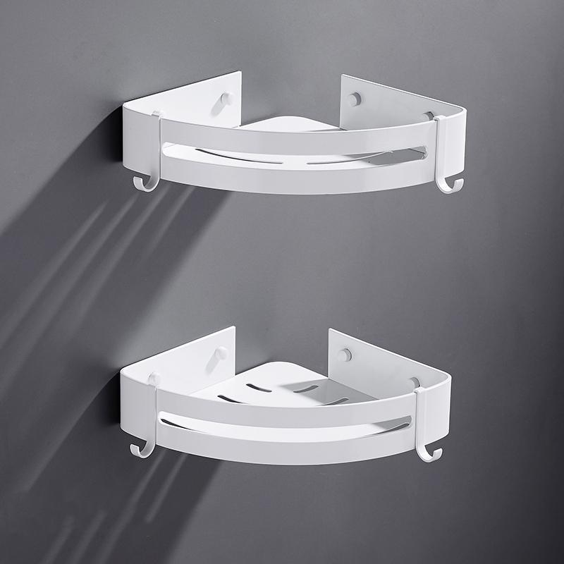 Space Aluminum Bathroom Shelve White Bathroom Accessorie Shower Corner Shelf Shampoo Storage Rack Bathroom Basket Holder A08-625