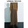 UR Women's Fall 2025 Retro Half-Elastic High-Waist Wide-Leg Trousers