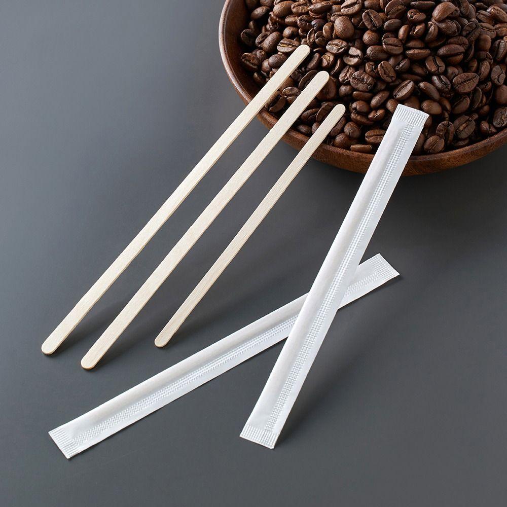 100Pcs Single Package Coffee Stirrer Sticks Disposable Drinking Stir Coffee Supply
