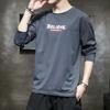 2020 Мужская повседневная футболка с круглым вырезом и длинным рукавом - модная осень/зима