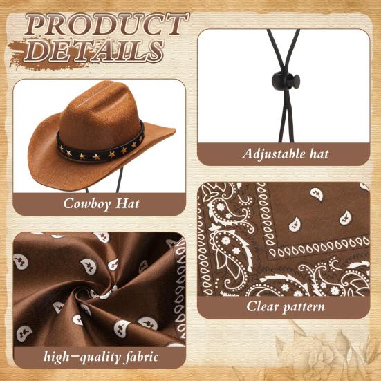 Костюм ковбоя для крыльца гуся, ковбойская шляпа в стиле вестерн с банданой, праздничный костюм гуся для 23-дюймовой/17-дюймовой цементной статуи гуся