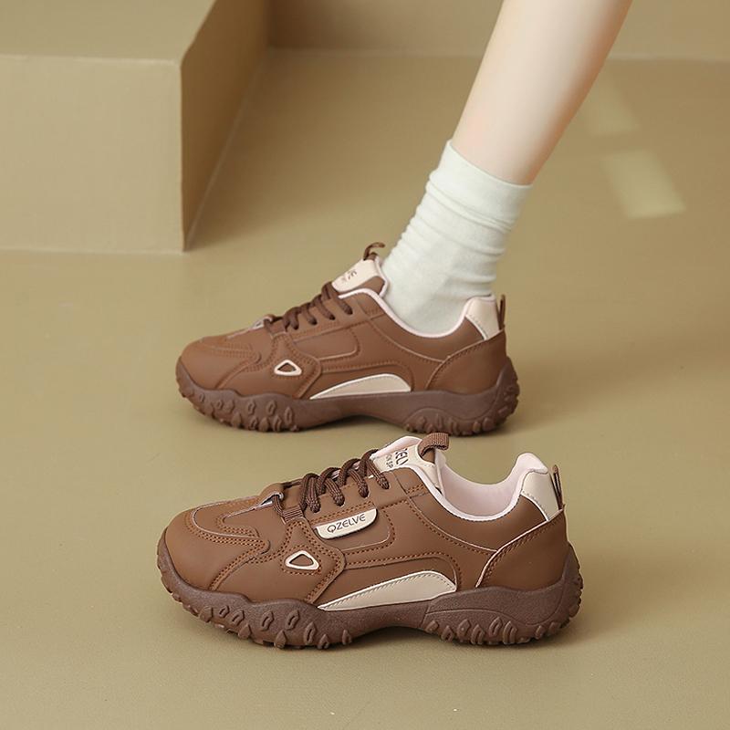 Модные кроссовки CRLAYDK для женщин на шнуровке, модная удобная обувь, повседневная кожаная женская обувь для ходьбы, кожаная обувь, нескользящие кроссовки