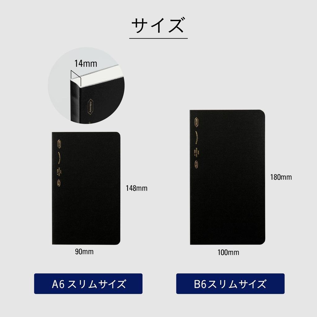 Nitoms Блокнот STALOGY Slim B6 в клетку 365 дней Черный SS1021 - Идеально подходит для ежедневного планирования