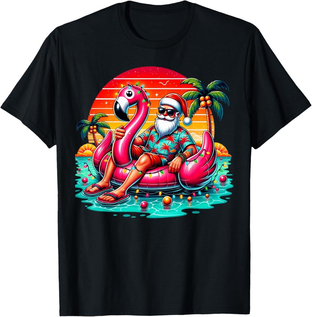 Summer Santa Christmas in July USA Beach Tee Unisex T-Shirt